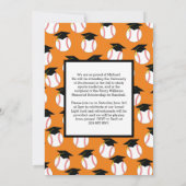 Invitation Graduation Baseball Sport Orange Photo (Dos)