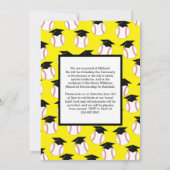 Invitation Graduation Baseball Sport Photo Jaune (Dos)