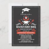 Invitation Graduation BBQ Backyard Black (Devant)