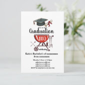 Invitation Graduation BBQ invitation, grande fête (Debout devant)