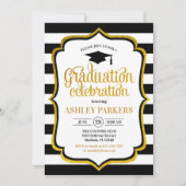 Invitation Graduation - Black Gold White (Devant)