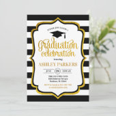 Invitation Graduation - Black Gold White (Debout devant)