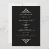Invitation Graduation Black Golden Chic Lace Romantic Photo (Dos)