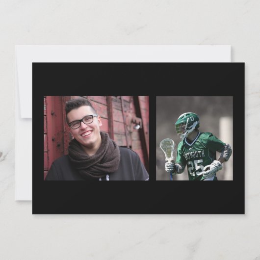 Invitation Graduation Black Red Modern Editable Color (Dos)