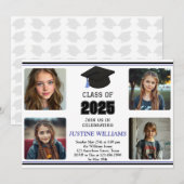 Invitation Graduation bleue (Devant / Derrière)