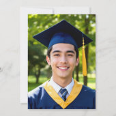 Invitation Graduation Blue Gold Agate Graduation Photo (Dos)