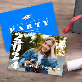 Invitation Graduation Blue Typographie Classe Photo De 2023