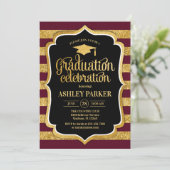 Invitation Graduation - Bourgogne Gold Noir (Debout devant)