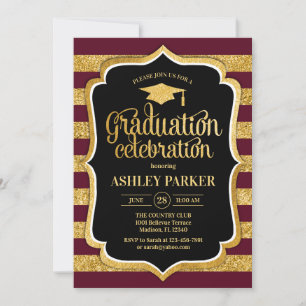 Invitation Graduation - Bourgogne Gold Noir