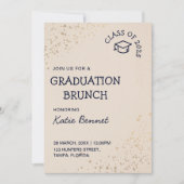 Invitation Graduation Brunch Élégant Petit-déjeuner simple (Devant)