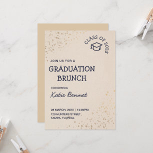 Invitation Graduation Brunch Élégant Petit-déjeuner simple