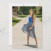 Invitation Graduation Cap Purple Floral Photo Graduation (Dos)