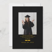 Invitation Graduation Cap Toss Black & Gold Grad Party (Dos)