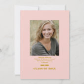 Invitation Graduation Cap Toss Blush & Gold Grad Party (Dos)