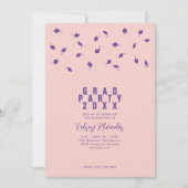 Invitation Graduation Cap Toss Blush Pink & Purple Grad Party (Devant)