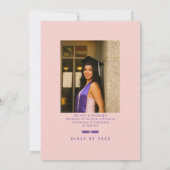 Invitation Graduation Cap Toss Blush Pink & Purple Grad Party (Dos)