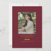 Invitation Graduation Cap Toss Maroon & Gold Grad Party (Dos)