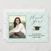 Invitation Graduation Caps Photo Thank You Message Cards (Devant)