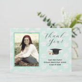 Invitation Graduation Caps Photo Thank You Message Cards (Debout devant)
