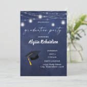 Invitation Graduation Casquette Chalkboard Graduation Party B (Debout devant)
