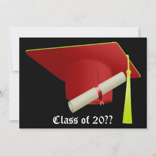 Invitation Graduation Casquette rouge