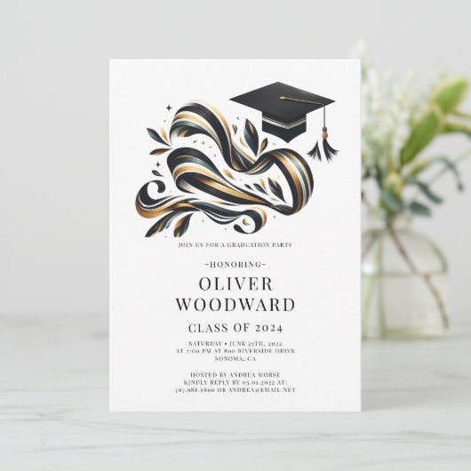 Invitation Graduation Class of 2024 illustration Grad Party (Debout devant)