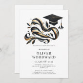 Invitation Graduation Class of 2024 illustration Grad Party (Devant / Derrière)