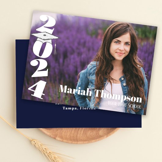 Invitation Graduation Classe De Photo De La Marine Typographi