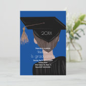 Invitation Graduation College High School Graduate Man Party (Debout devant)