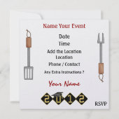 Invitation Graduation Cuisiner dehors / Fête - SRF (Dos)