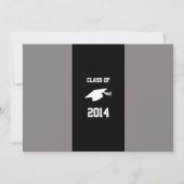 Invitation Graduation de 2014 de l'élégant Grey and Black You (Dos)