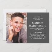 Invitation Graduation de 2 faces gris 3 Photo (Devant)