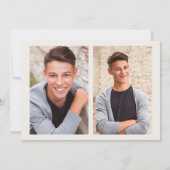 Invitation Graduation de 2 faces gris 3 Photo (Dos)