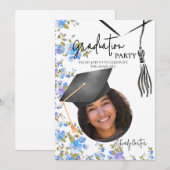 Invitation Graduation de calligraphie d'encre minimaliste (Devant / Derrière)