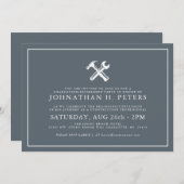 Invitation Graduation de construction minimale|Invitation de  (Devant / Derrière)