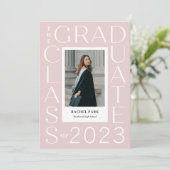 Invitation Graduation de couleur modifiable du cadre de lettr (Debout devant)