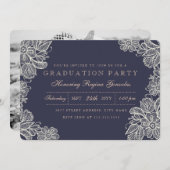 Invitation Graduation de dentelle vintage (Devant / Derrière)