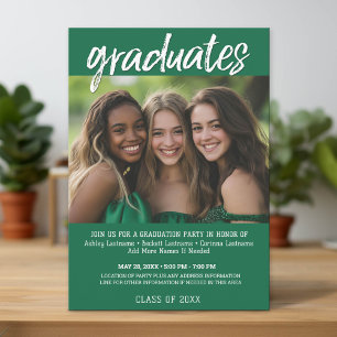 Invitation Graduation de groupe Parti Vert - Photo conjointe