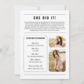 Invitation Graduation De Journaux Classe Unique De 2025 (Dos)