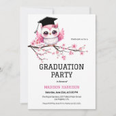 Invitation Graduation de la Chouette rose (Devant)