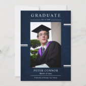 Invitation Graduation de la couche bleue de la marine moderne (Devant)