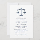 Invitation Graduation de la couche bleue de la marine moderne (Dos)