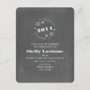 Invitation Graduation de la couronne florale violette inspiré