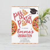 Invitation Graduation de la fête de la pizza (Debout devant)