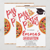 Invitation Graduation de la fête de la pizza (Devant / Derrière)