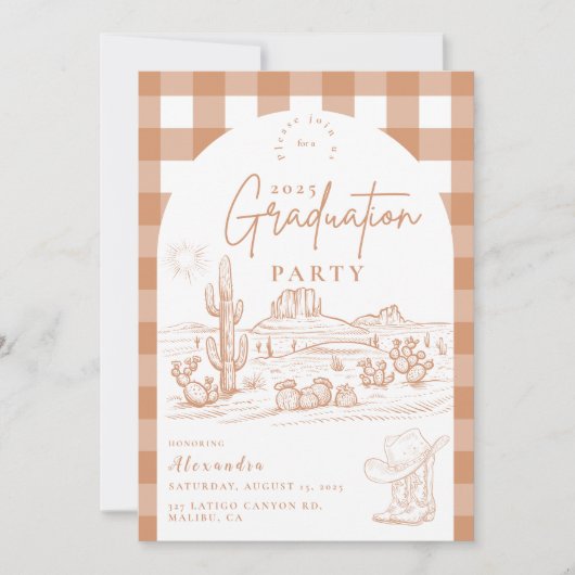 Invitation Graduation de la jeune fille moderne (Devant)