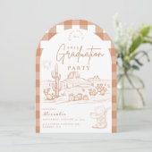 Invitation Graduation de la jeune fille moderne (Debout devant)