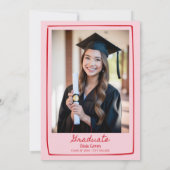 Invitation Graduation de la main dessinée blanc blanc (Dos)