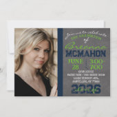 Invitation Graduation de la Marine et Action Green Chalkboard (Devant)