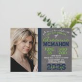 Invitation Graduation de la Marine et Action Green Chalkboard (Debout devant)